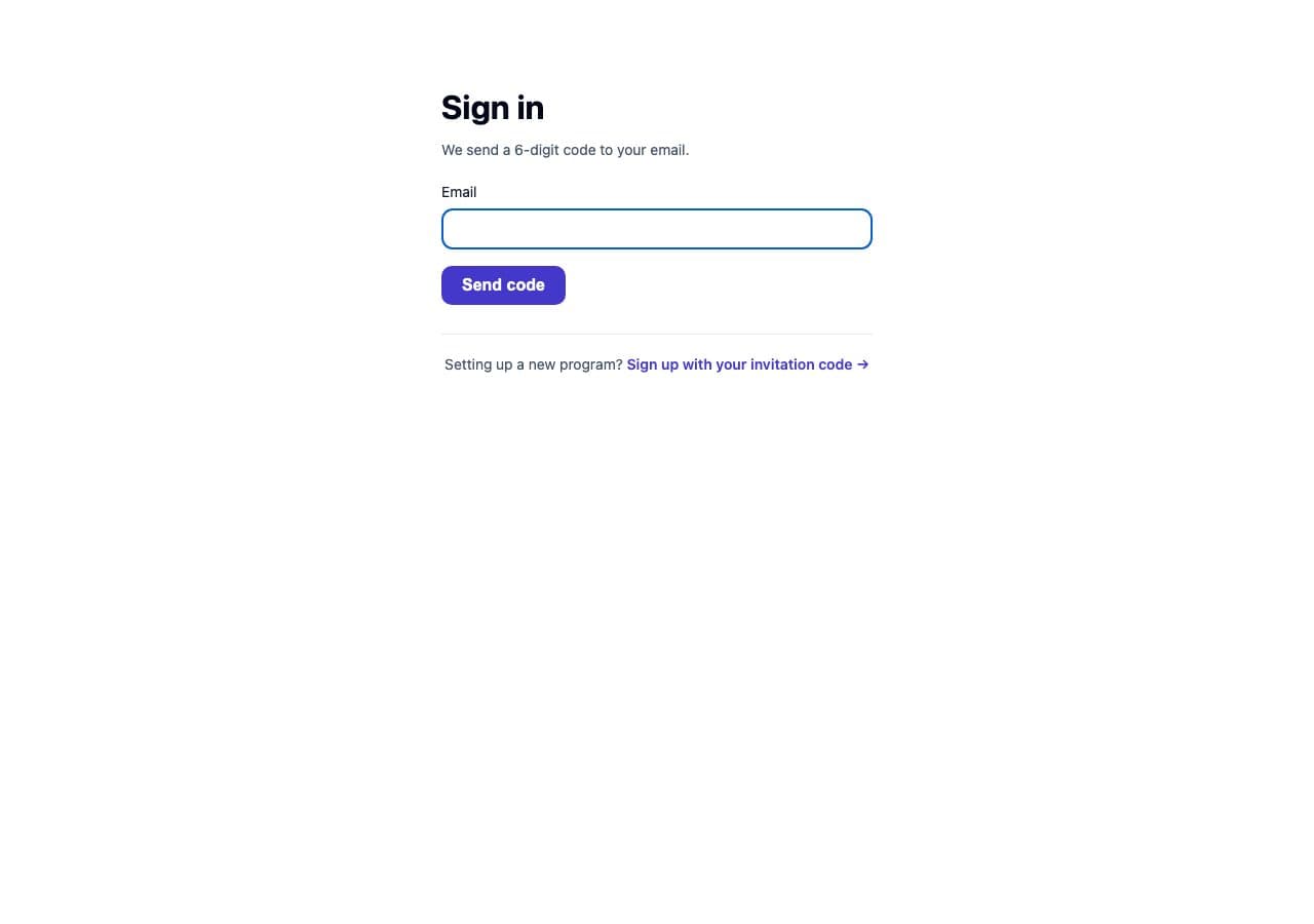 Real Augmind passwordless student sign-in page